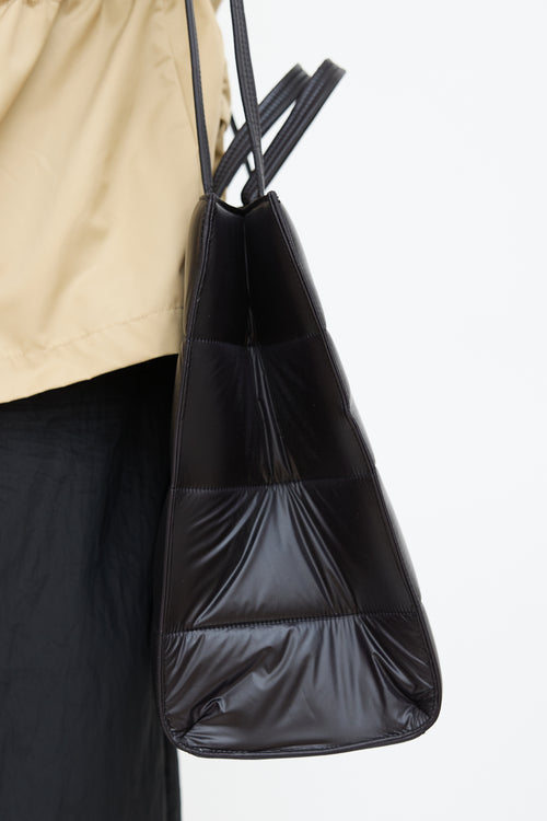 Black Large Puff Shopper Bag