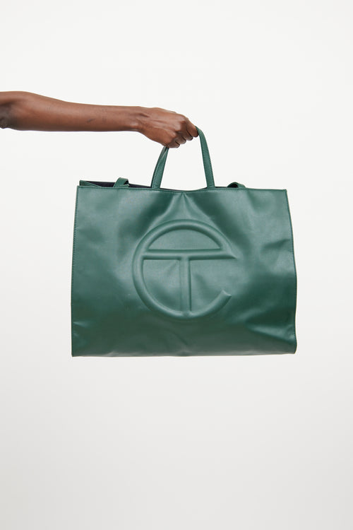 Dark Olive Green Large Shopping Tote Bag