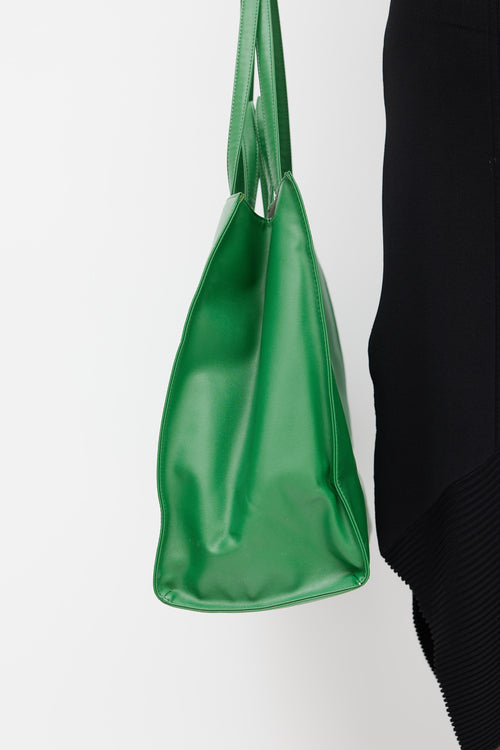 Telfar Green Faux Leather Large Shopping Bag