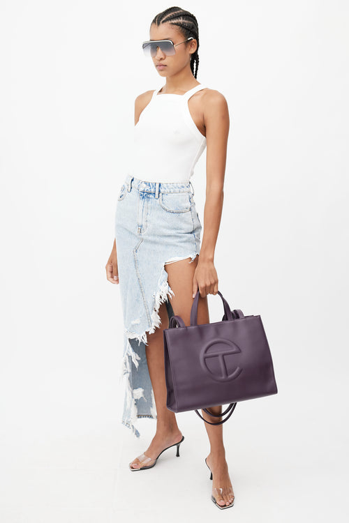Telfar Purple Medium Shopping Bag