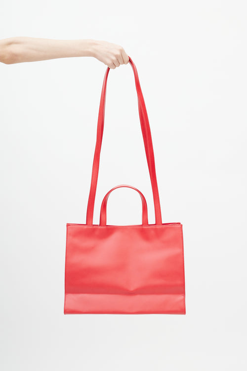 Telfar Red Medium Shopping Bag