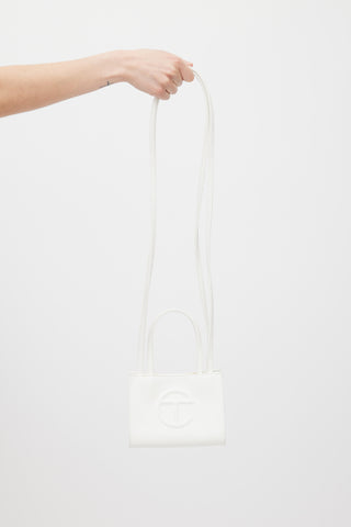 Telfar White Mini Shopping Bag