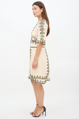 Temperley Beige Silk Embellished Midi Dress