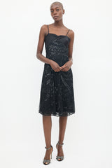 Temperley Black Silk Tulle Sequin Dress