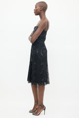 Temperley Black Silk Tulle Sequin Dress