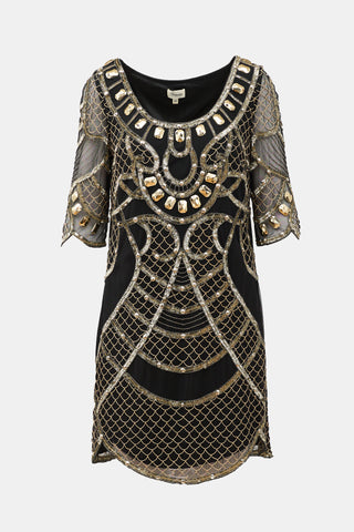Temperley Sequin Art Deco Dress