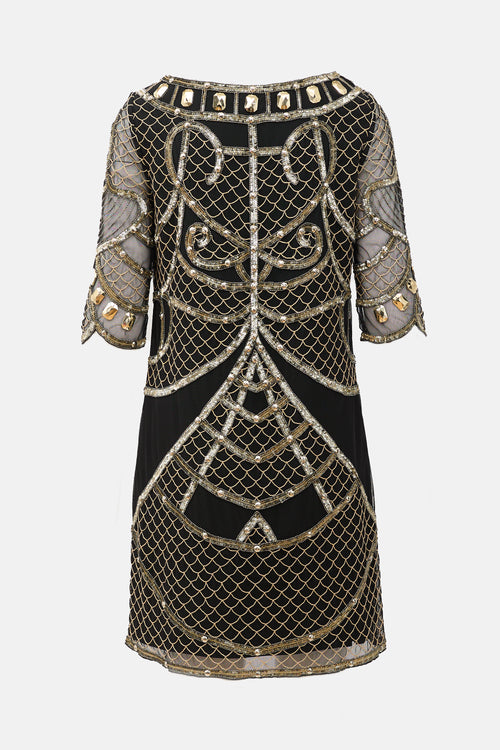 Temperley Sequin Art Deco Dress