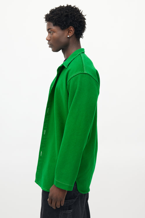 Tender Green Wool Shirt Jacket