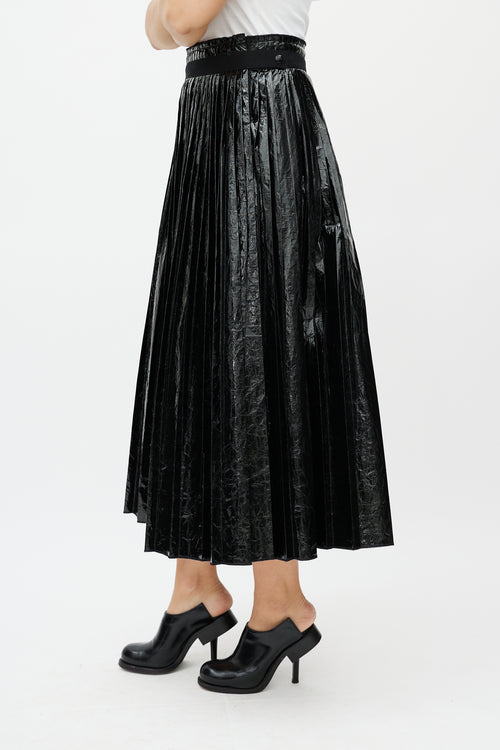 Ter Et Bantine Black Vinyl Pleated Skirt