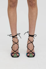 The Attico Rhinestone Adele Strappy Sandal