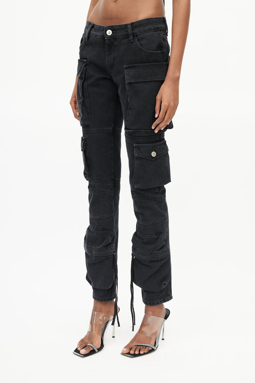 The Attico Black Fern Cargo Jeans