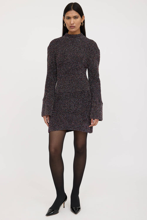 The Attico Metallic Tinsel Midi Dress