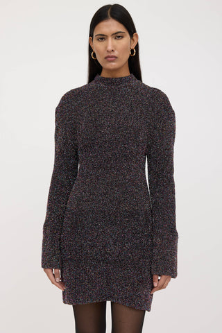 The Attico Metallic Tinsel Midi Dress