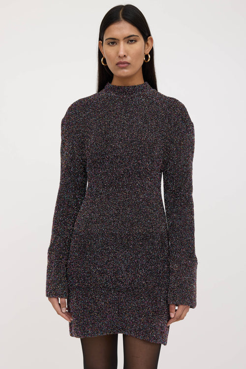 The Attico Metallic Tinsel Midi Dress