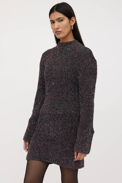 The Attico Metallic Tinsel Midi Dress