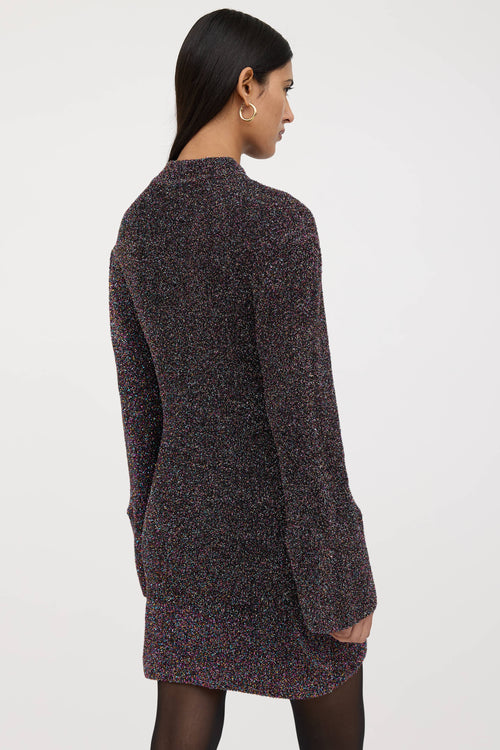 The Attico Metallic Tinsel Midi Dress