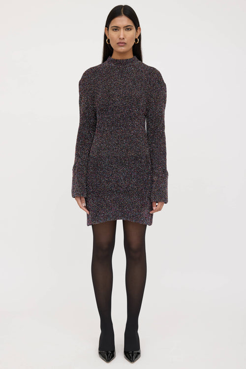 The Attico Metallic Tinsel Midi Dress