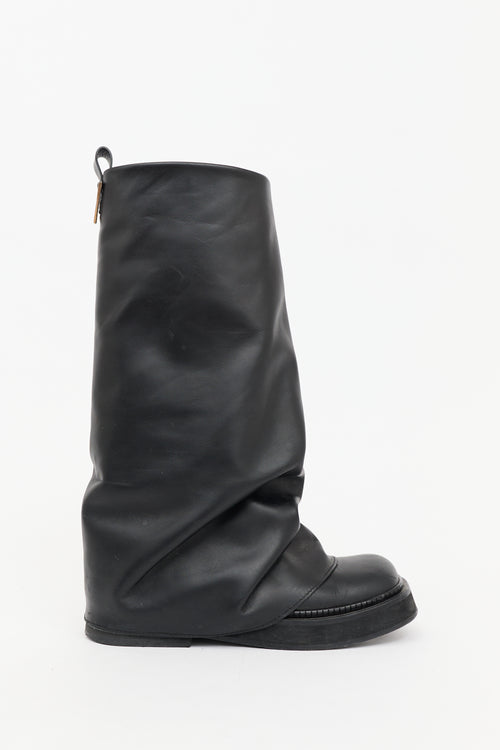 The Attico Leather Layered Robin Boot