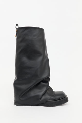 The Attico Leather Layered Robin Boot
