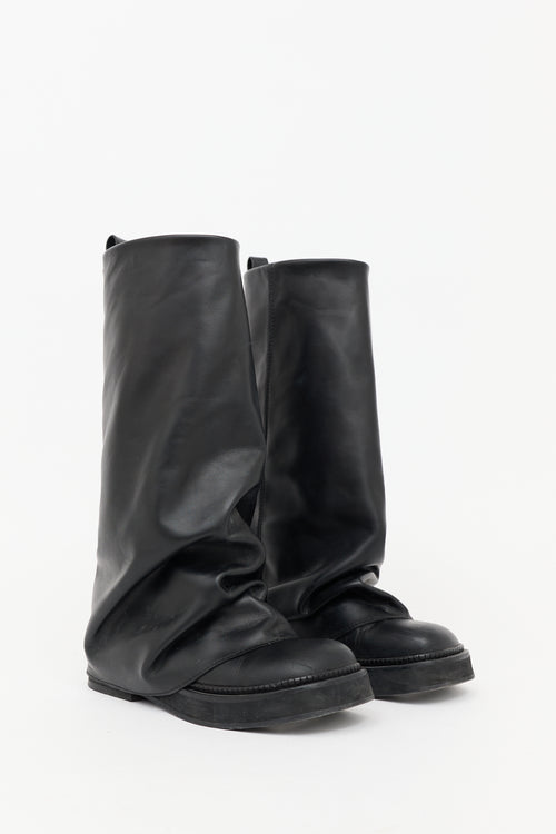 The Attico Leather Layered Robin Boot