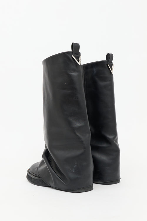 The Attico Leather Layered Robin Boot