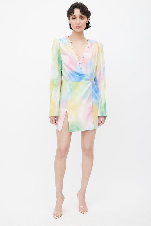 The Attico Multicolour Lauren Tie Dye Wrap Dress