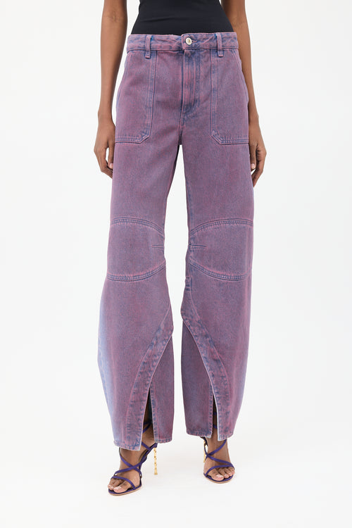 The Attico Purple Tinted Cargo Jeans