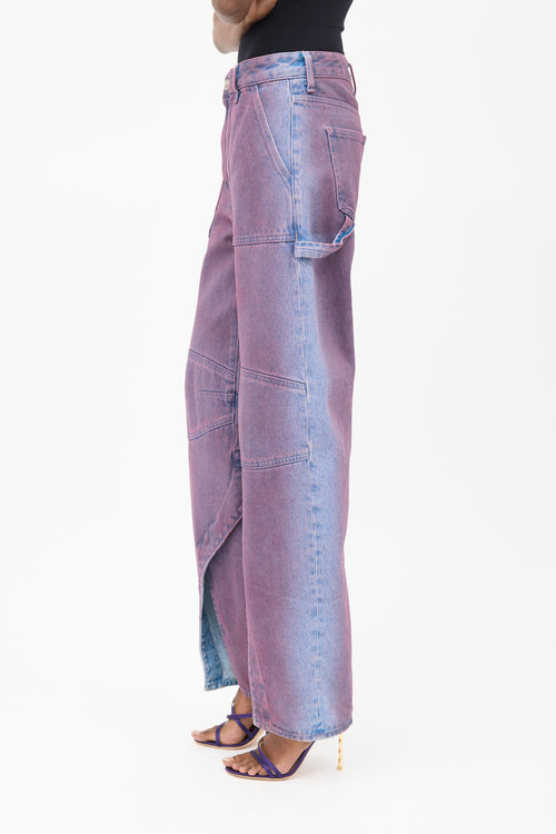 The Attico Purple Tinted Cargo Jeans