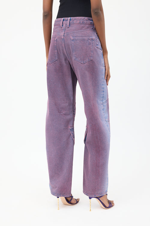 The Attico Purple Tinted Cargo Jeans