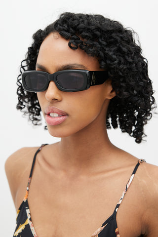 The Attico X Linda Farrow Black Mini Marfa Sunglasses