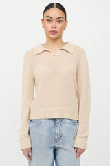 The Elder Statesman Cashmere Knit Polo Top