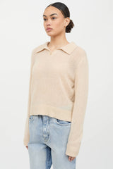 The Elder Statesman Cashmere Knit Polo Top