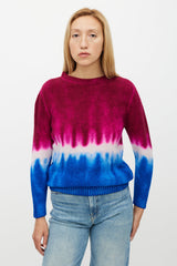 The Elder Statesman Pink & Blue Cashmere Tie Dye Sweater