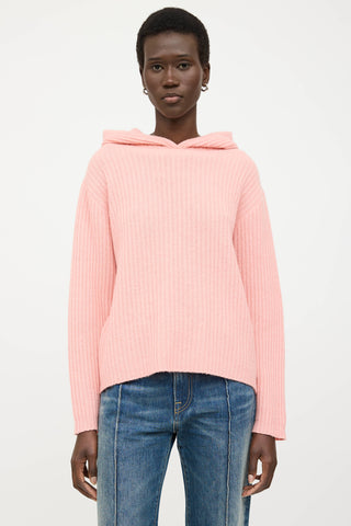 The Elder Statesmen Cashmere Ribbed Knit Hoodie