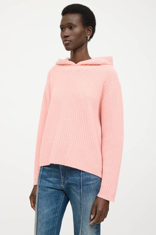 The Elder Statesmen Cashmere Ribbed Knit Hoodie