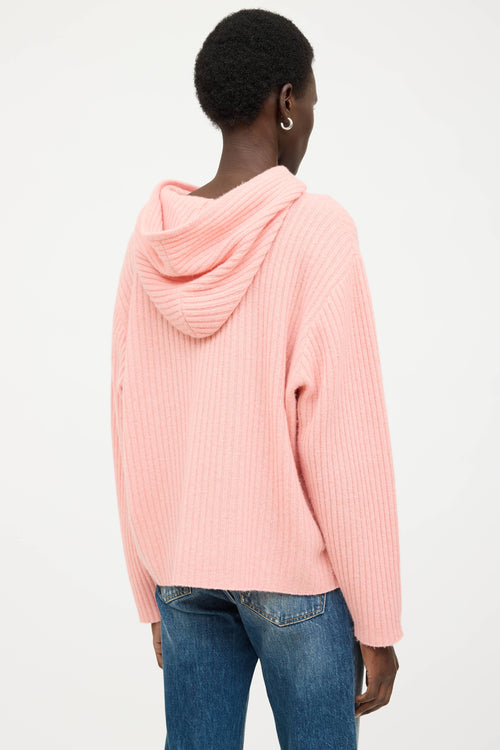 The Elder Statesmen Cashmere Ribbed Knit Hoodie