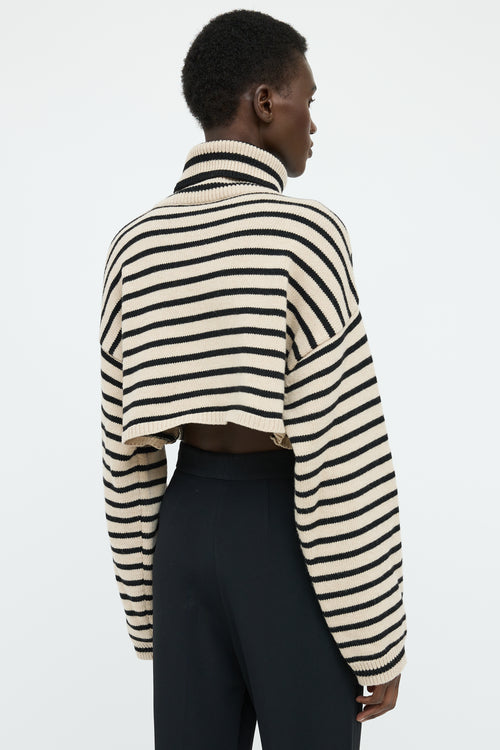 The Frankie Shop Beige & Black Stripe Long Sleeve Top