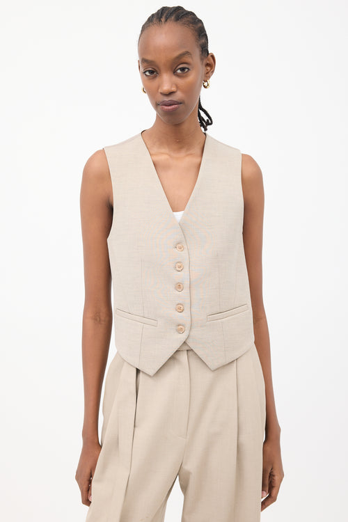 The Frankie Shop Beige Gelso Vest