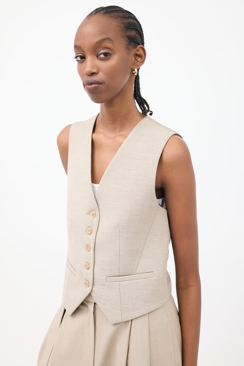 The Frankie Shop Beige Gelso Vest