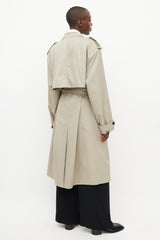 The Frankie Shop Beige Oversized Belted Trench Coat