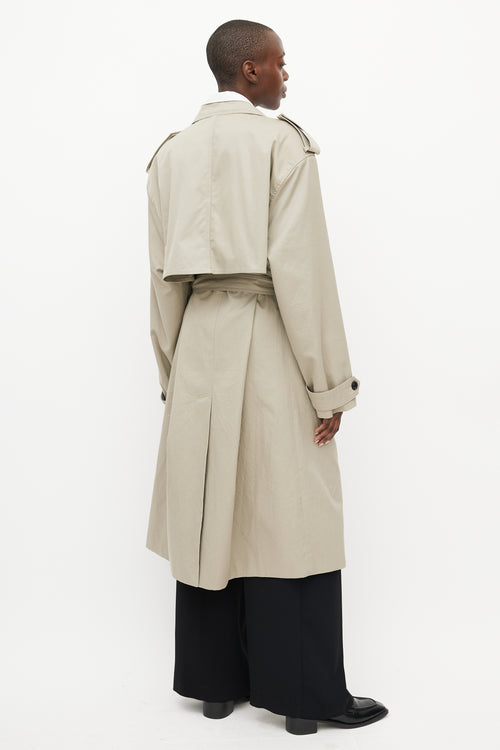 The Frankie Shop Beige Oversized Belted Trench Coat
