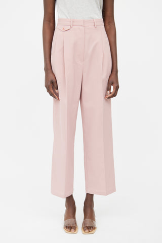 The Frankie Shop Pink Pleated High Waisted Trouser