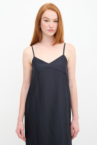 The Frankie Shop Black Nylon Maxi Dress