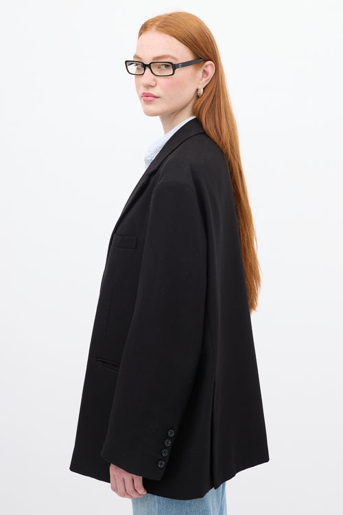 The Frankie Shop Black Oversized Boyfriend Blazer