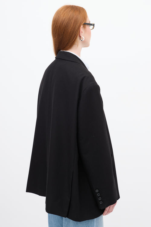 The Frankie Shop Black Oversized Boyfriend Blazer