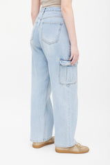 The Frankie Shop Blue Light Wash Cargo Jeans