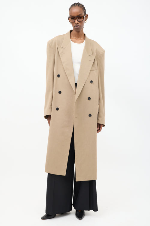 The Frankie Shop Brown Wool London Double Breasted Coat