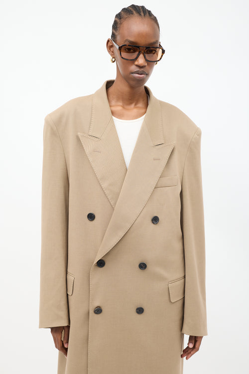 The Frankie Shop Brown Wool London Double Breasted Coat