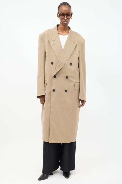 The Frankie Shop Brown Wool London Double Breasted Coat