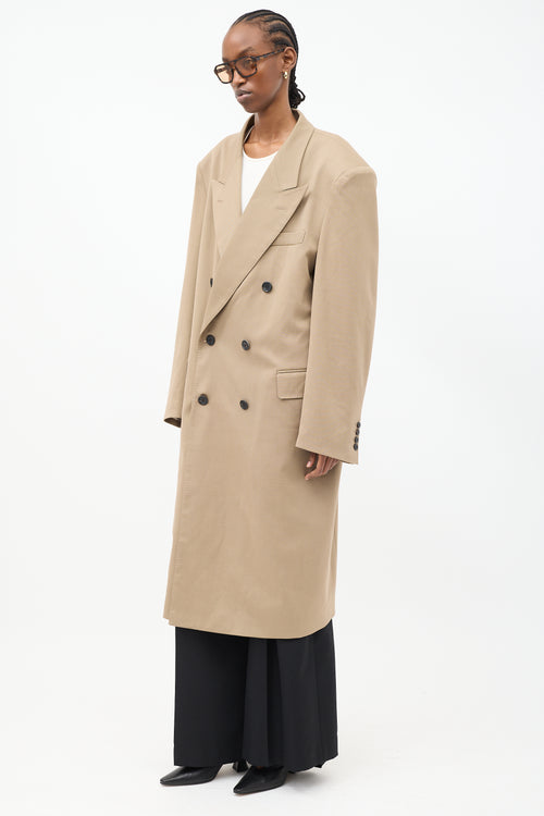 The Frankie Shop Brown Wool London Double Breasted Coat